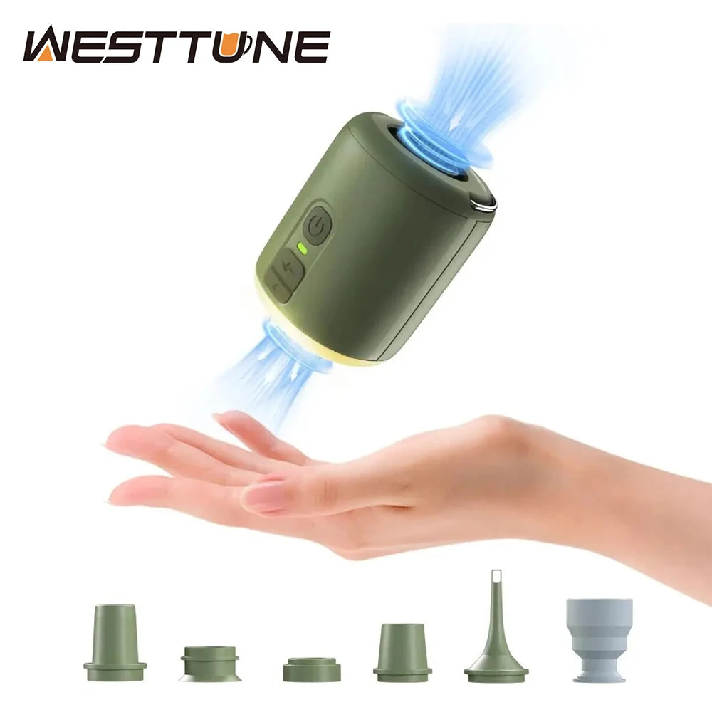 WestTune Tiny Air Pump With Camping Lantern 4.5kPa Magnetic Design