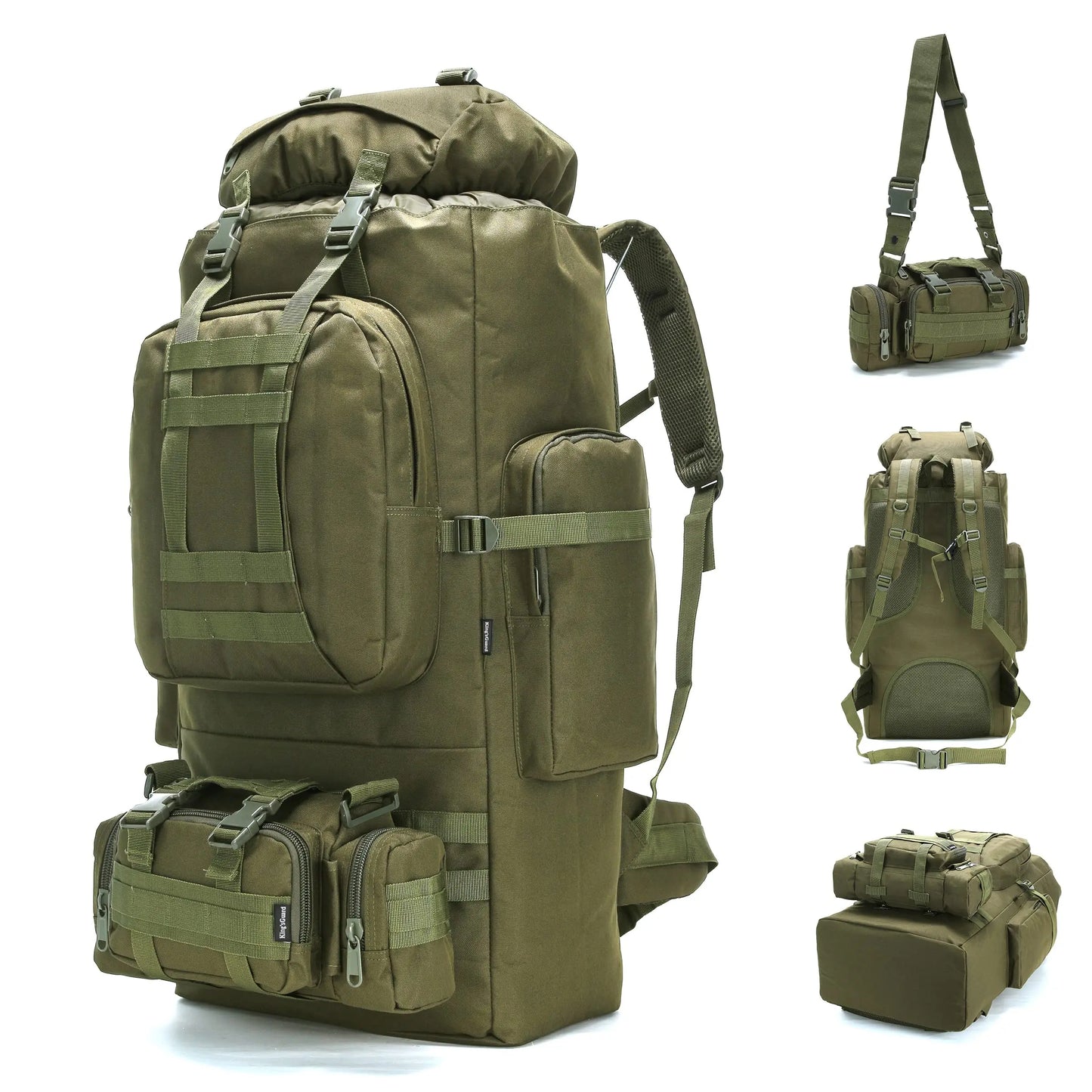 100L Hiking Backpack With Molle System Camping Rucksack For Outdoor Adventure