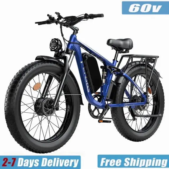 FENGQS Q8PLUS 6000W\5000W dual motor mountain electric vehicle 60V1200WH large battery, 100 kilometer range, hydraulic disc brake with turn signal