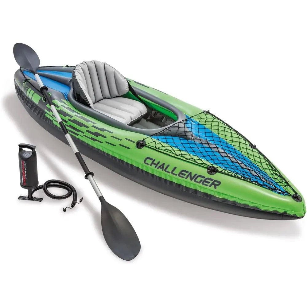 Deluxe Inflatable Kayak With Paddles And High Output Pump PVC