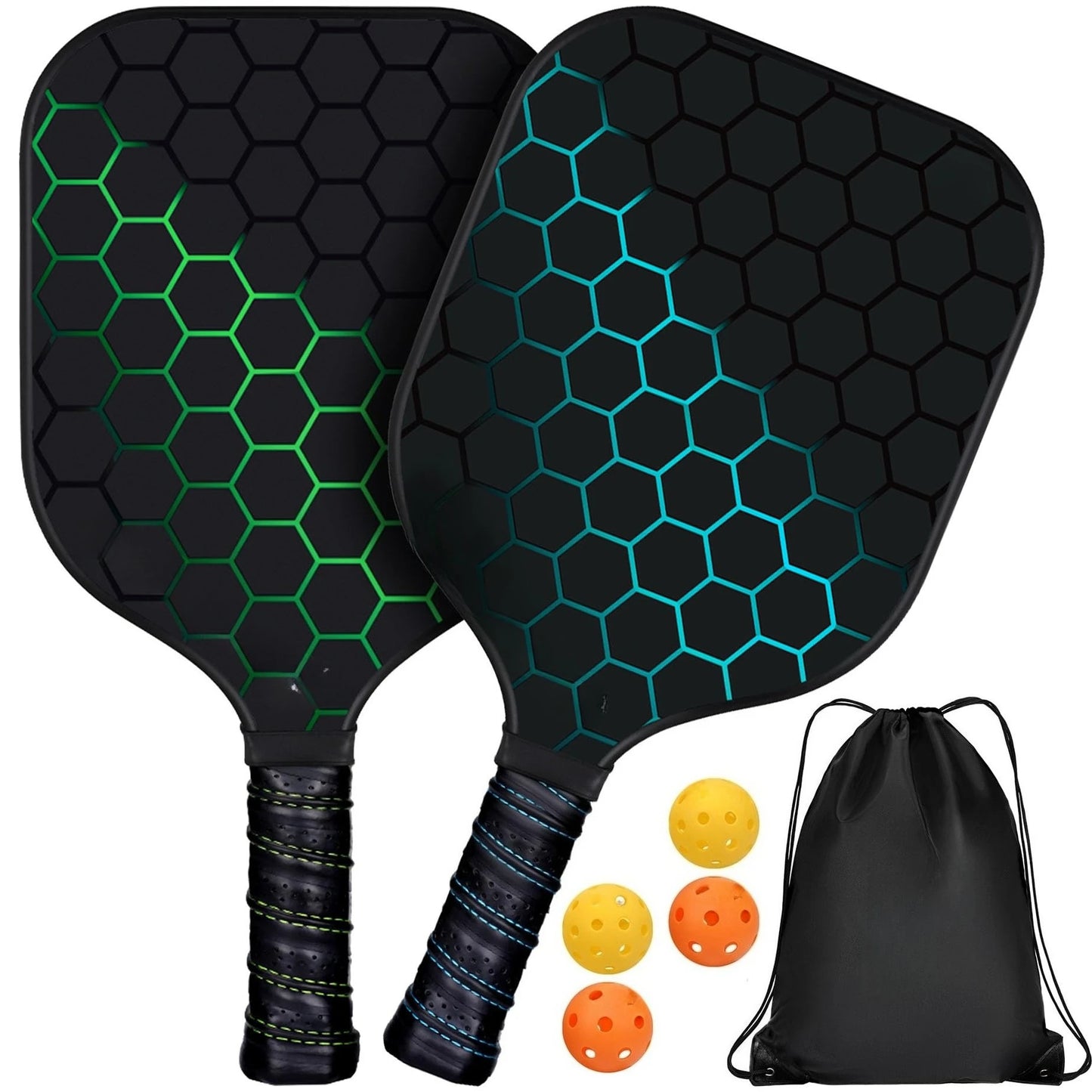 USAPA Approved Fiberglass Pickleball Paddle Set With Extra Balls