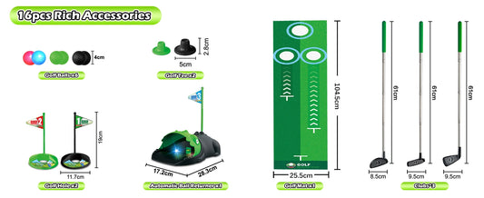 VATOS Kids Golf Set With Auto Returner Night Light