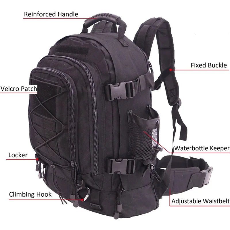 LQARMY Military Tactical Backpack With Molle System For Hiking