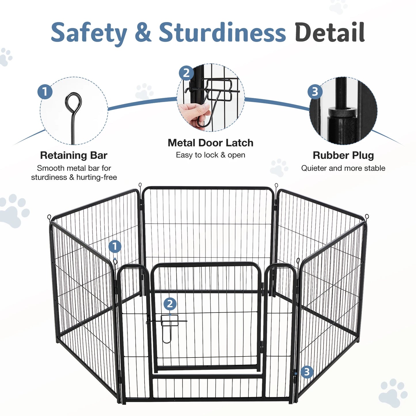 JHK Foldable Metal Dog Playpen For Indoor Outdoor Use Versatile