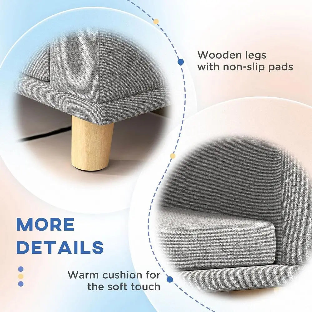 Luxury Large Dog Couch With Washable Cover And Wooden Legs