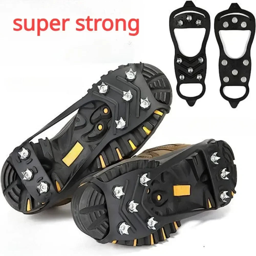 8 Teeth Ice Gripper Spike for Shoes Winter Outdoor Anti-Slip Hiking Mountain Climbing Ice Snow Crampons Anti-slip Shoe Gripper