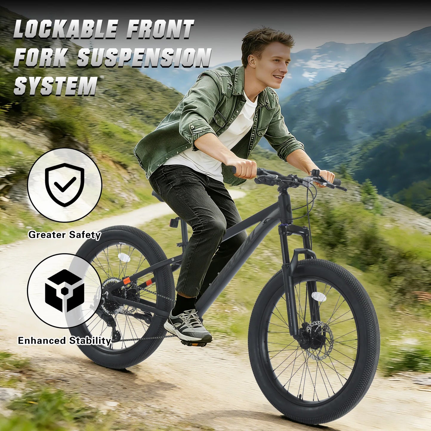 Spatial Fat Tire Mountain Bike With 8 Speed Drivetrain