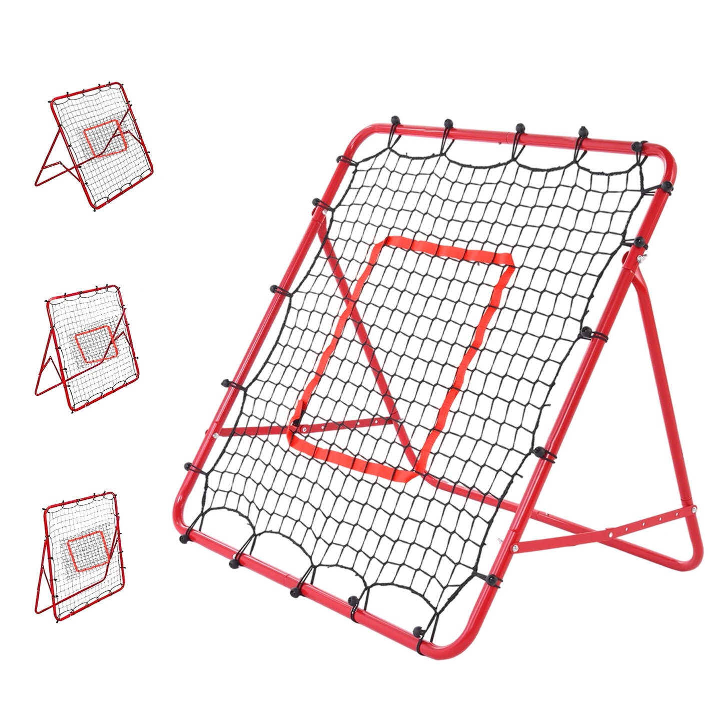 Baseball Rebounder Pitch Back Net With 3 Ball Return Modes