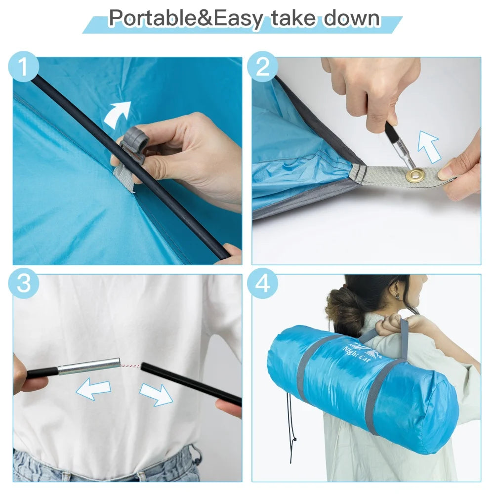 Night Cat Portable Beach Camping Tent With UV Protection