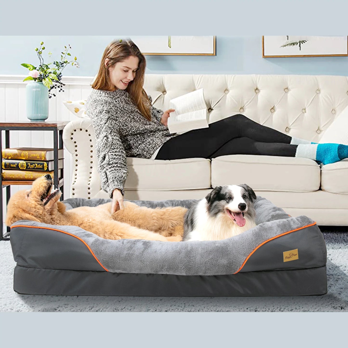 BINGOPAW Waterproof Anti Allergy Dog Bed With Removable Washable Cover