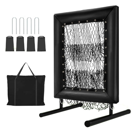 HiMISS Adjustable Pitching Net With 9 Holes Strike Zone Practice Carry Bag Ball