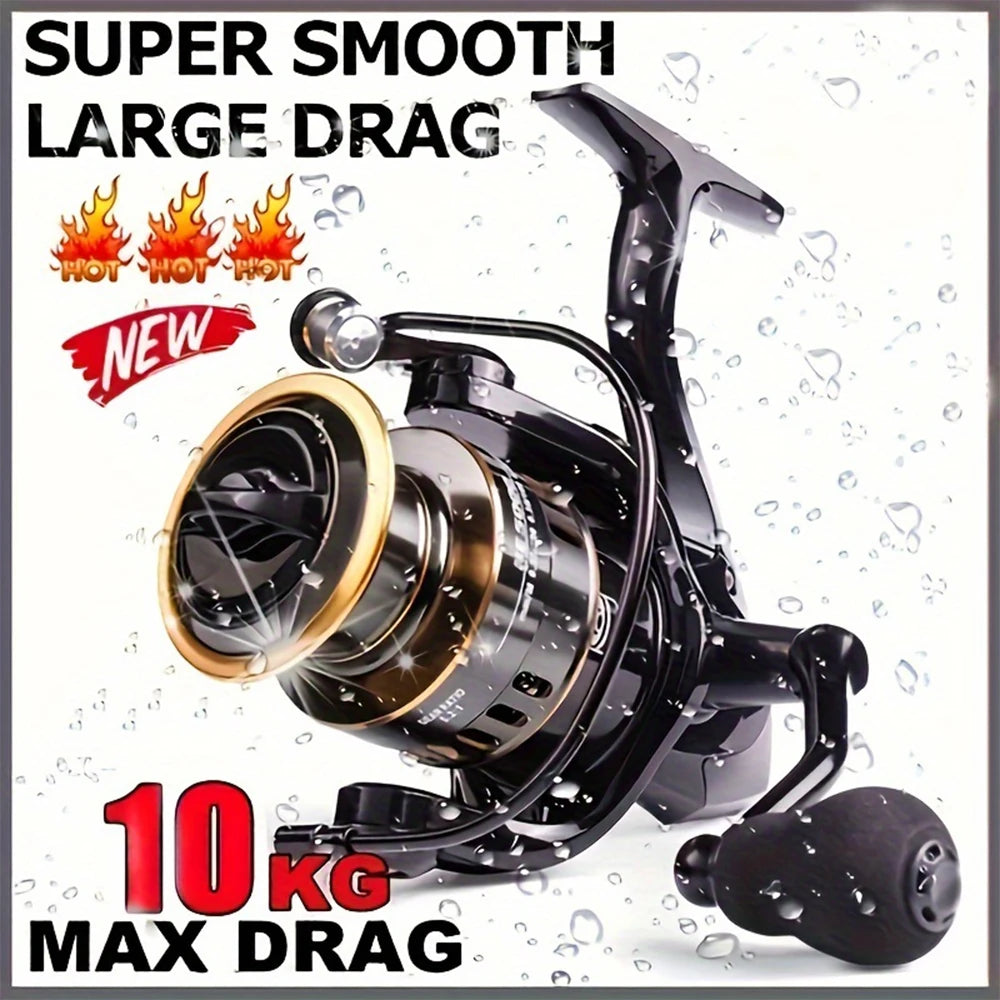 Ambidextrous Metal Spinning Reel With Gear Ratio Five Point Two