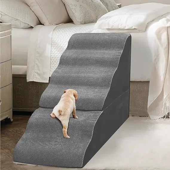 Dog Stairs For Bed 6-Step Foam Pet Steps For Small And Large Dogs