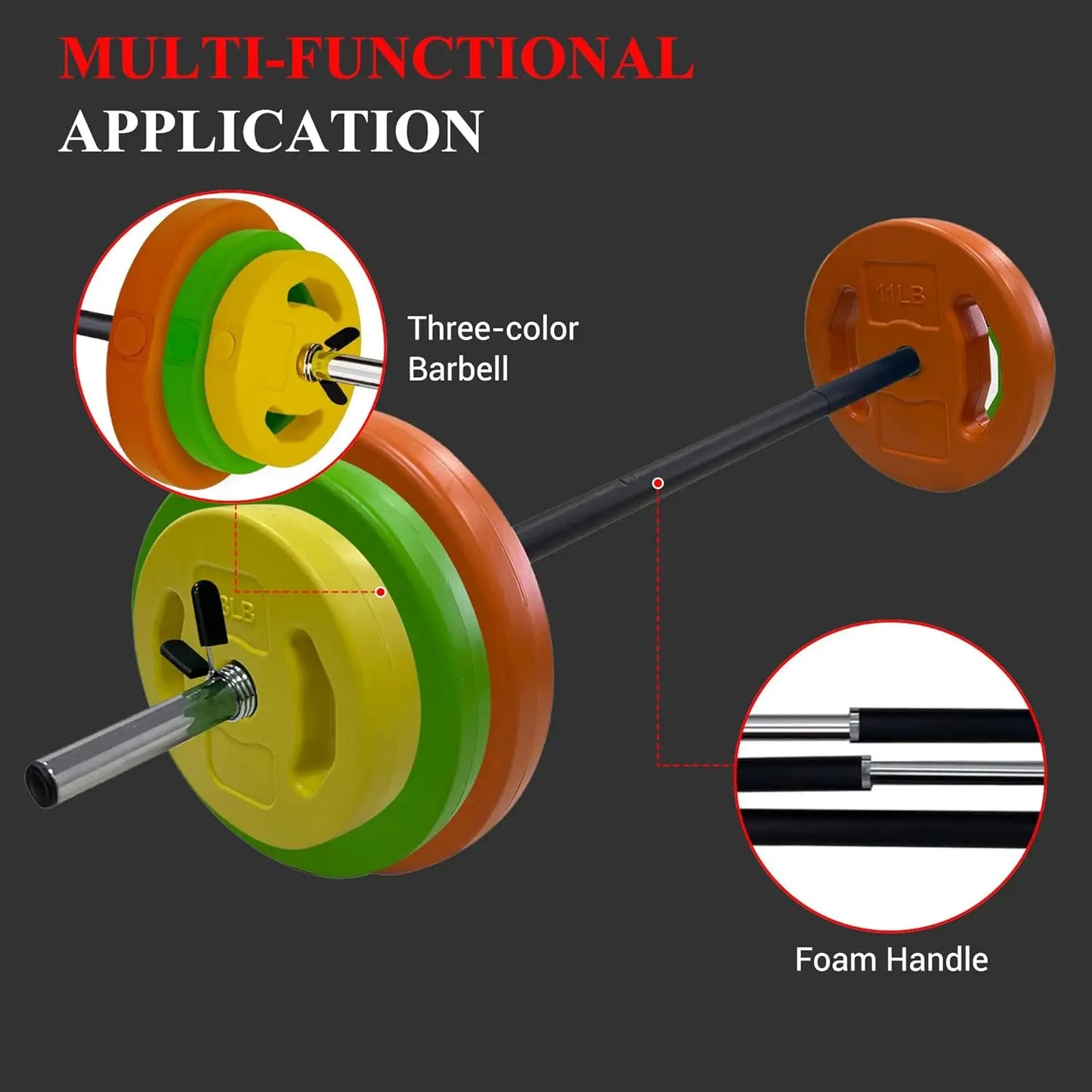 HiMISS Adjustable Barbell Weight Set for Home and Gym Training