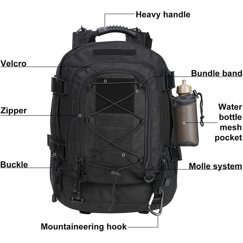 LQARMY Military Tactical Backpack With Molle System For Hiking