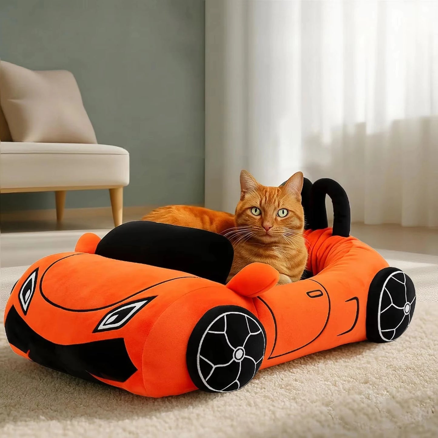 CWV Supercar Style Coral Fleece Comfortable Cat Bed