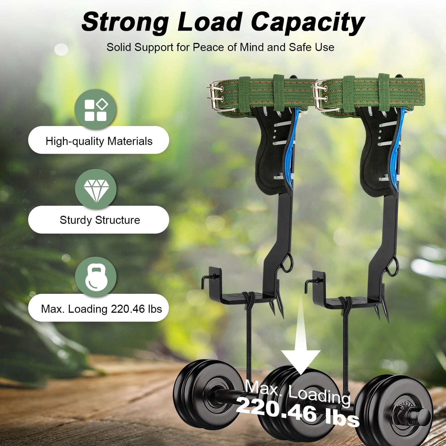 Tree Climbing Gear Set 220LB Capacity Professional Ascension Equipment Fruit Picking Logging Rescue Hunting Rock Climbing