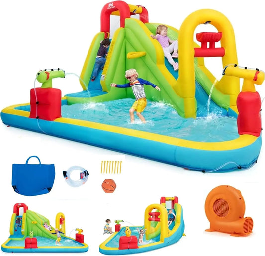 Mega Inflatable Water Park Bouncy Castle With Climbing Wall