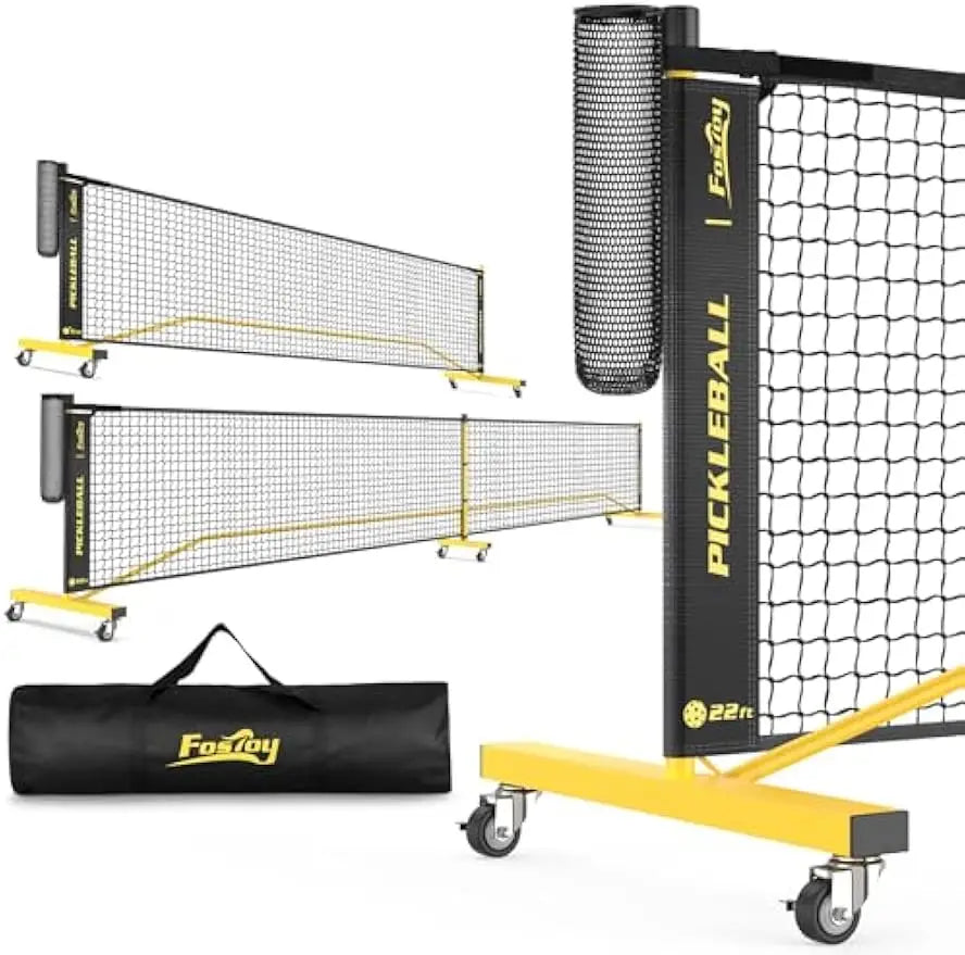 Portable Pickleball Net With Wheels And Ball Collector