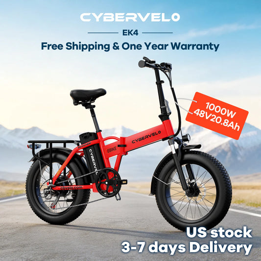 CYBERVELO EK4 Folding Electric Bike 1000W 48V Battery 30 MPH