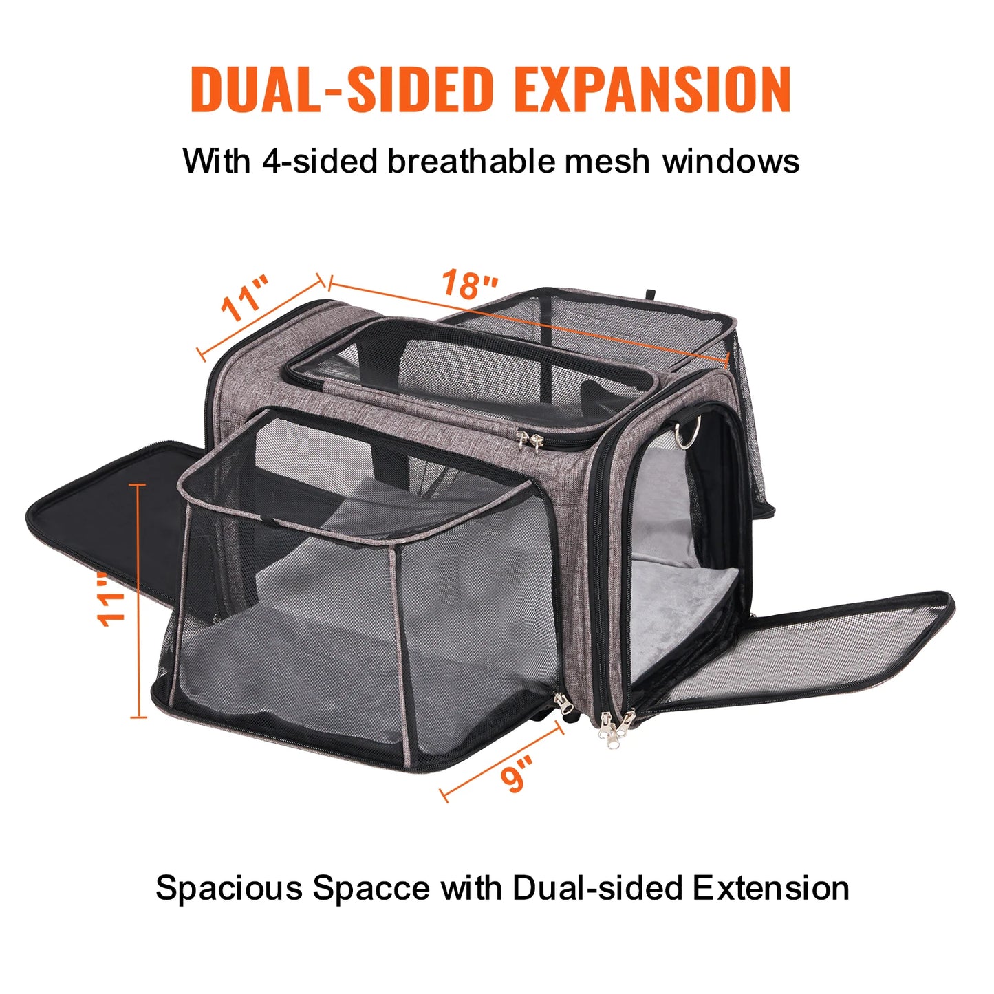 Cat Carrier Backpack Travel With Telescopic Handle Wheels