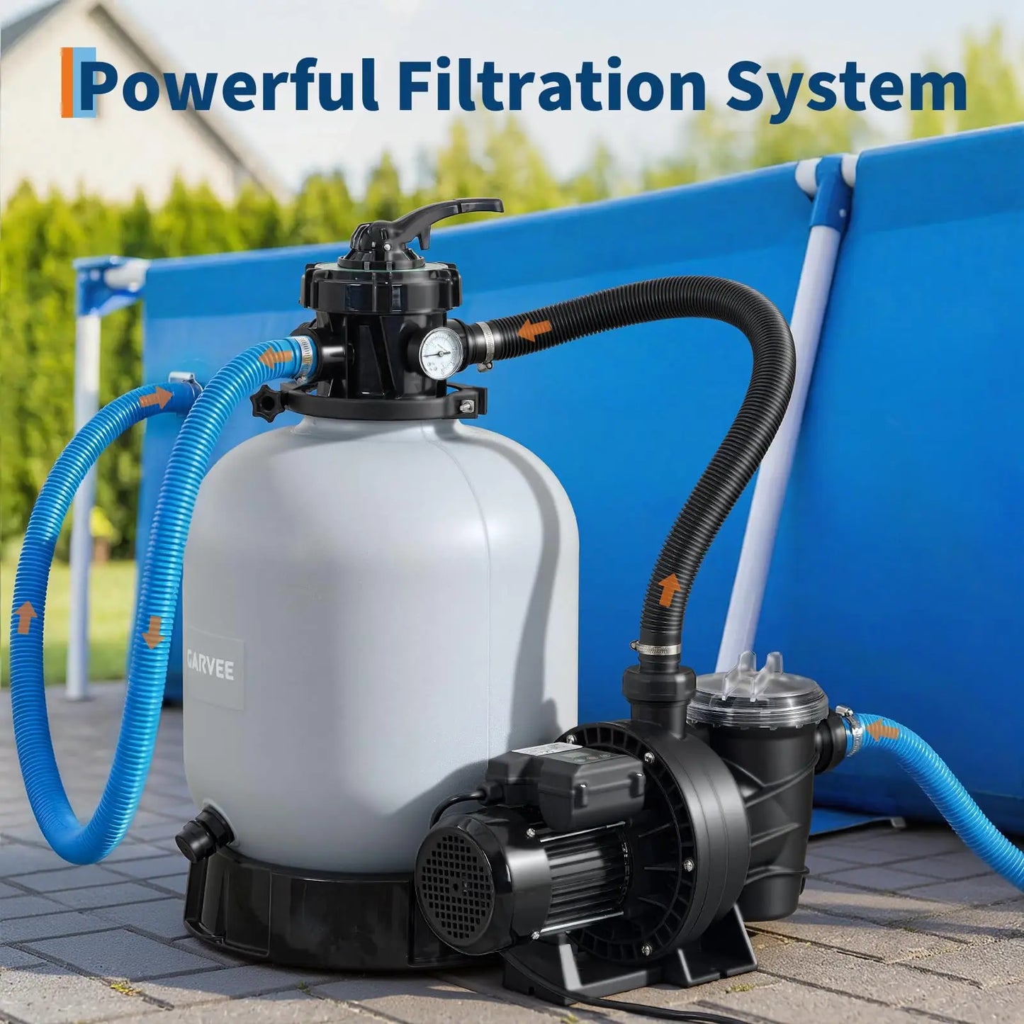 HiMISS Above Ground Pool Sand Filter Pump With Timer