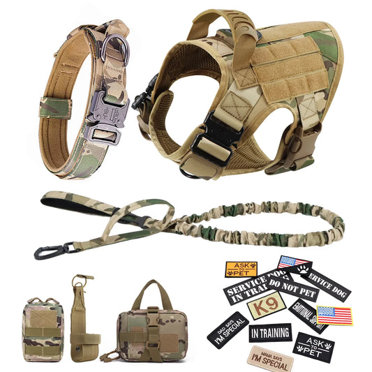 Petravel Tactical Nylon Dog Harness Vest And Leash Set