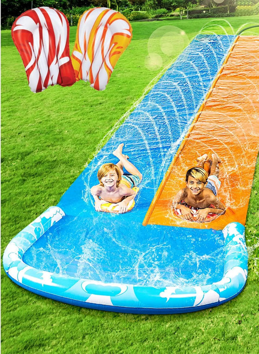 Joyfy Water Slide With Sprinkler And Bodyboards For Outdoor Water Fun