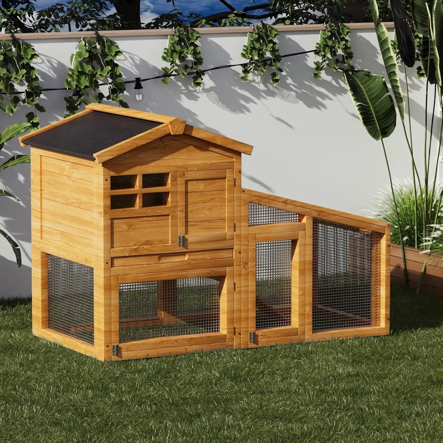 HiMISS Chicken Coop With Run And Rabbit Cage Weatherproof