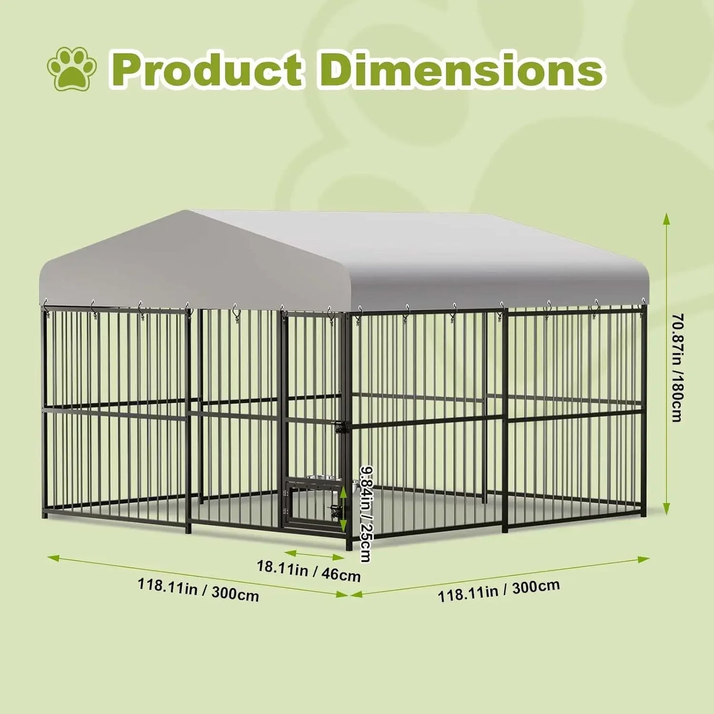 Premium Heavy Duty Outdoor Dog Kennel With Roof And Lock