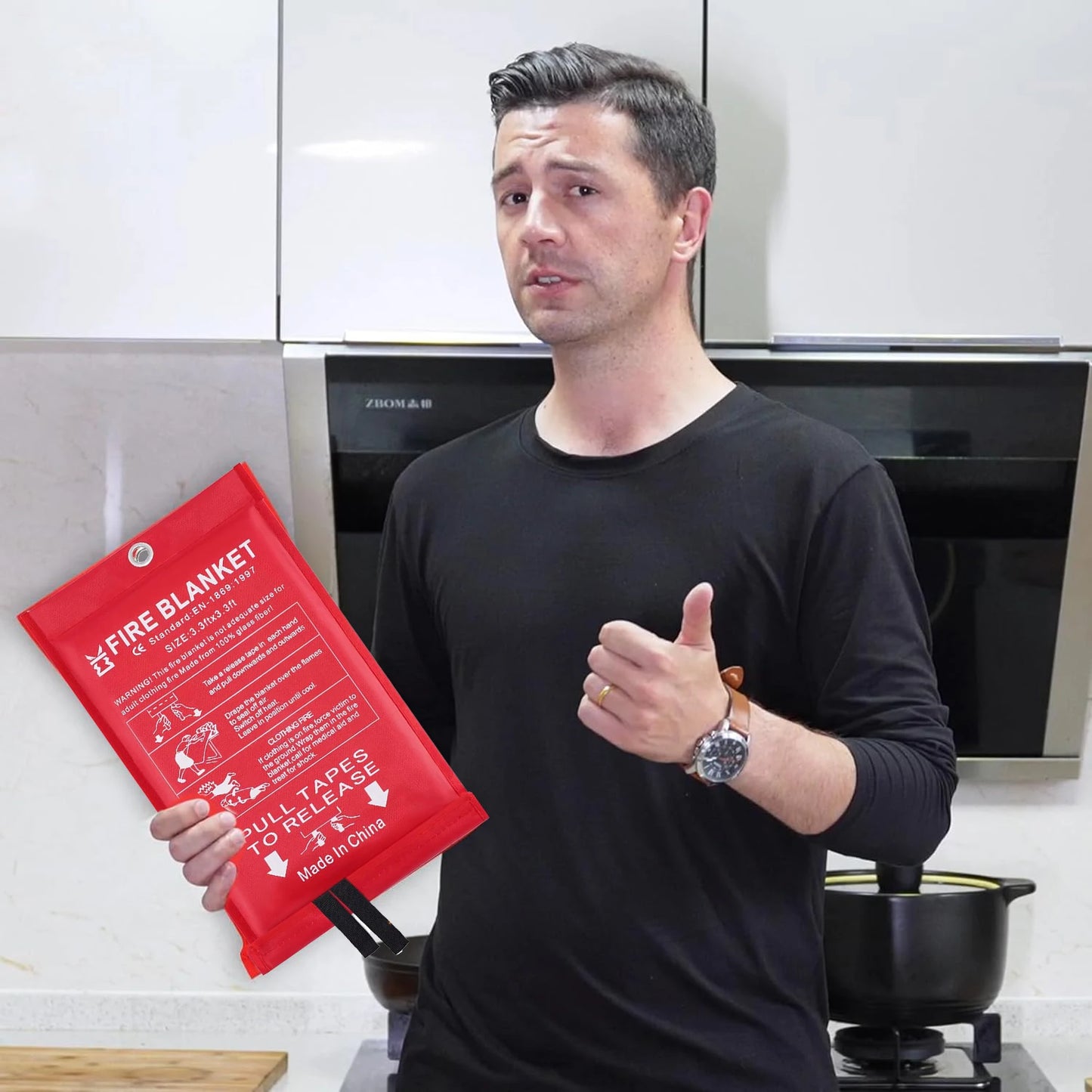 Fiberglass Fire Blanket For Kitchen Safety And Home Fire Prevention