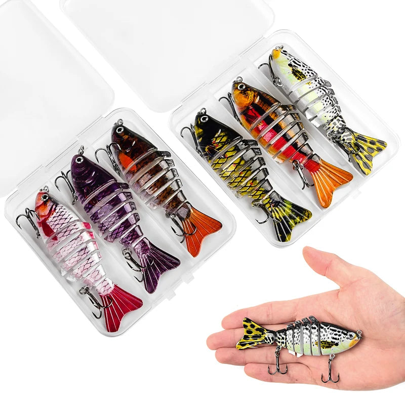 JSFUN Multi Joint Swimbait Hard Fishing Lure With Treble Hooks