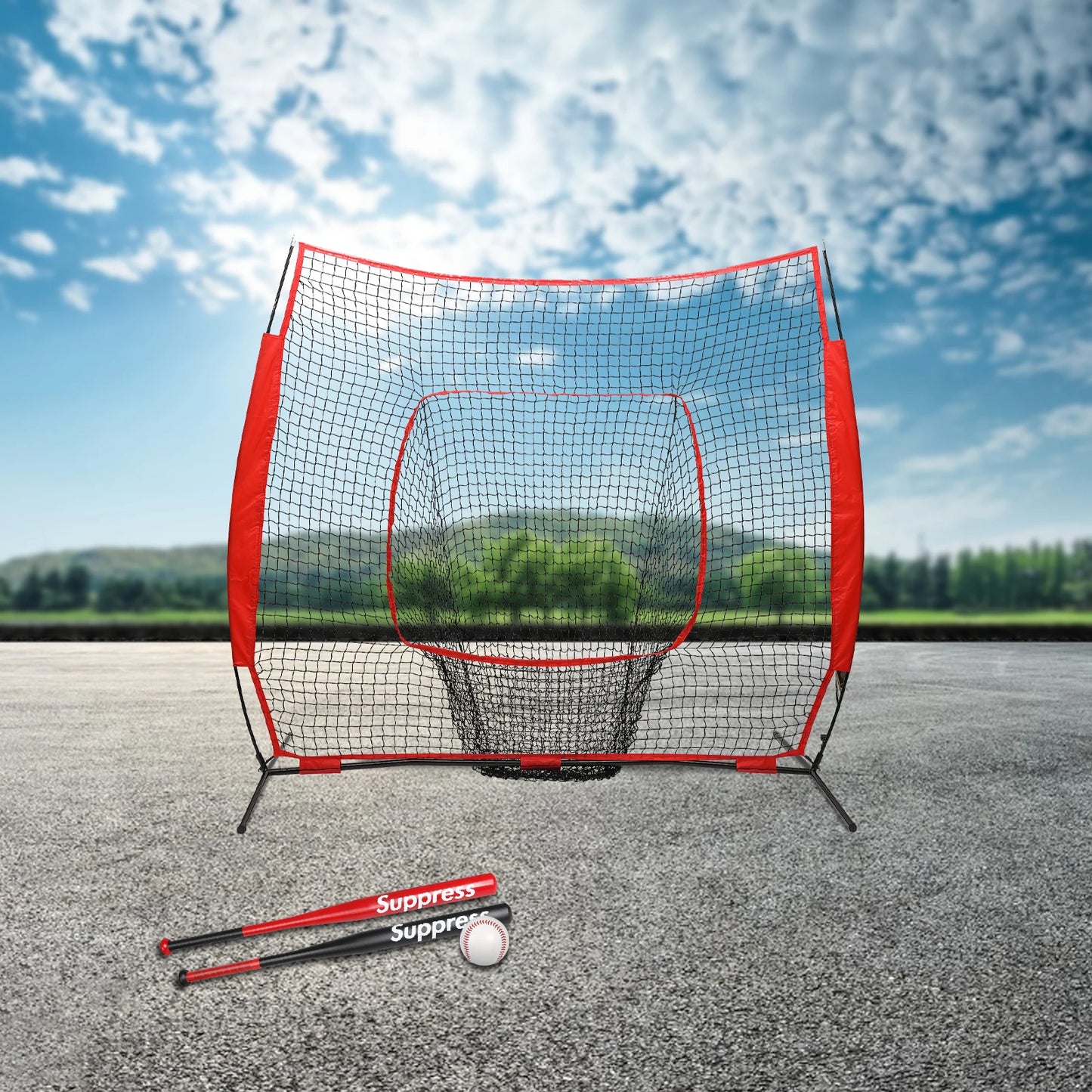 Baseball Softball Hitting Pitching Net With Carry Bag