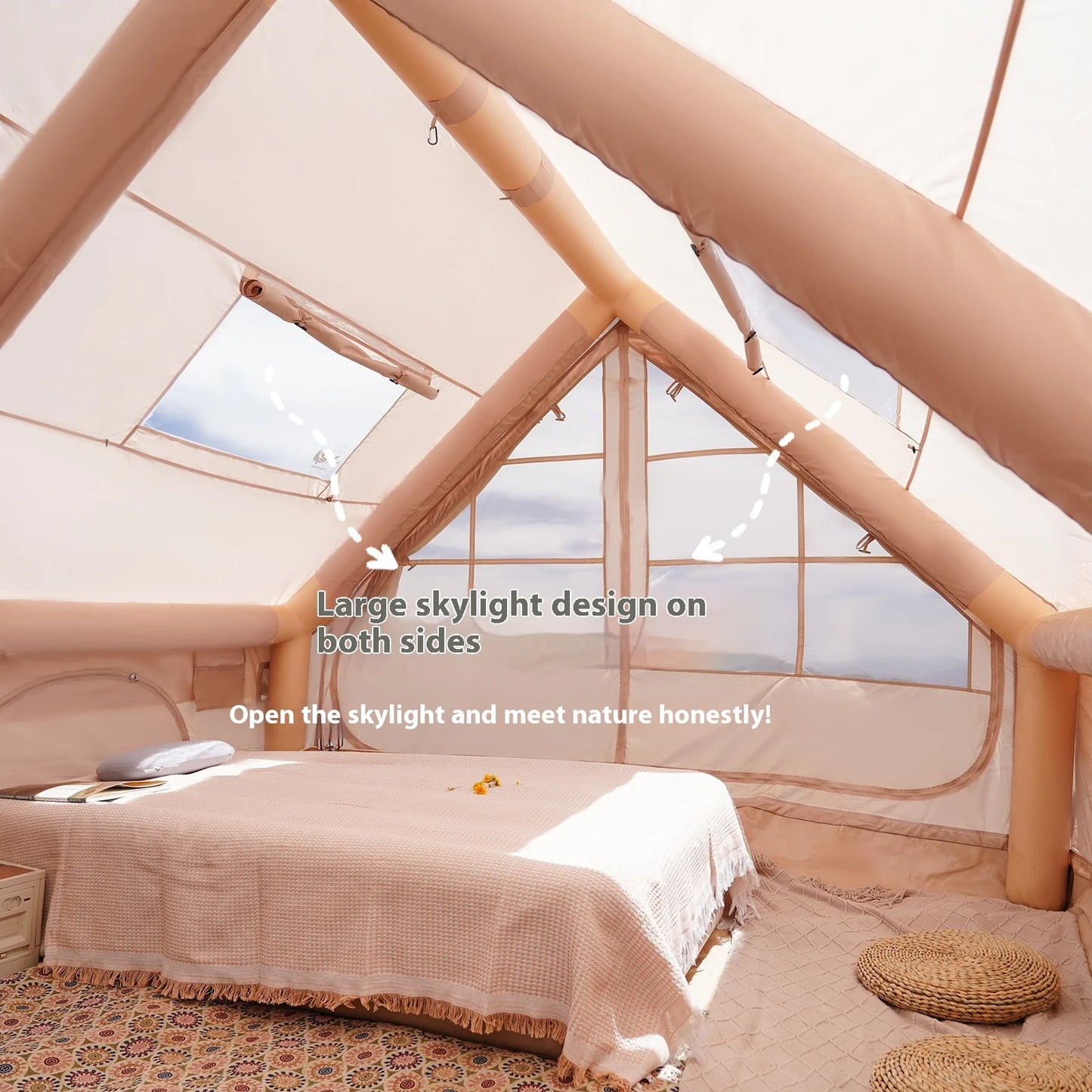 Pakicetus Inflatable Tents For Family Camping With Stove Plug