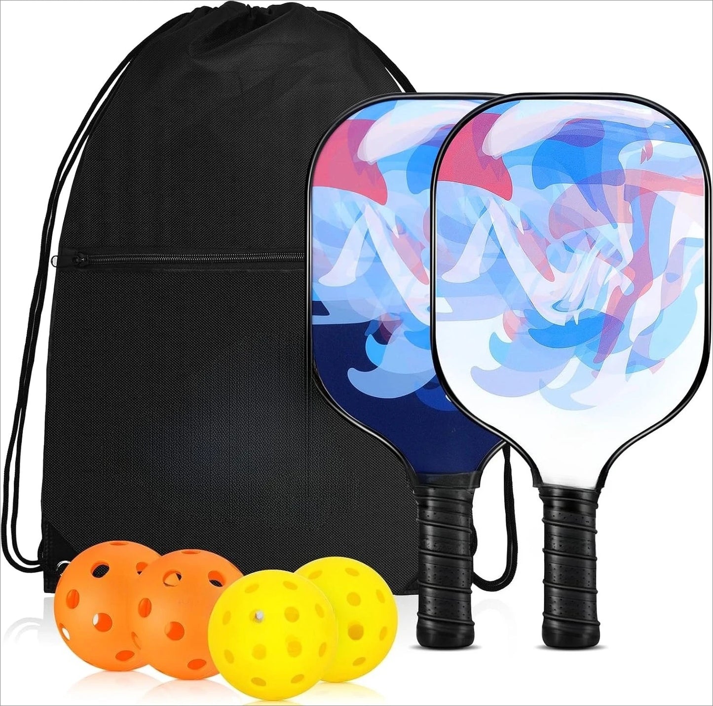 Lightweight Fiberglass Pickleball Paddle Set With Carry Bag