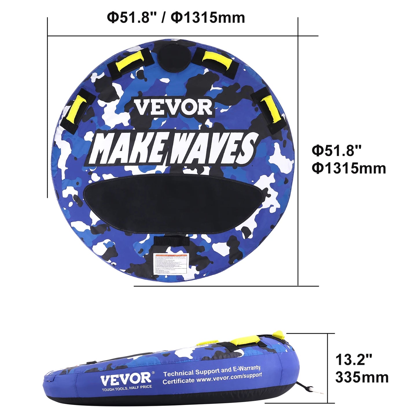 SucceBuy Towable Tube For Boating With Bumper Fins