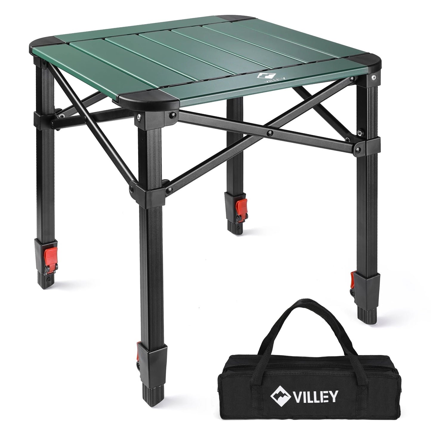 Villey Folding Camping Square Table With Carry Bag Aluminum