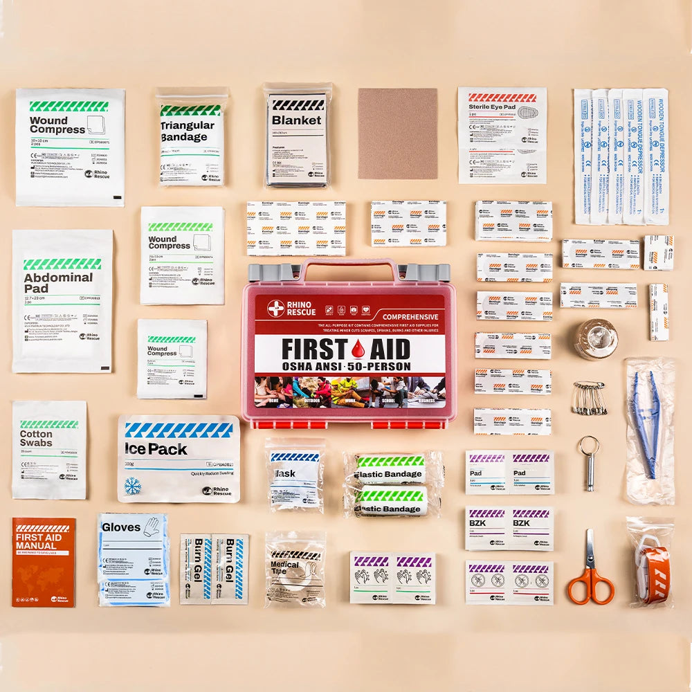 Rhino Rescue Full-Feature First Aid Kit For Home Office Travel