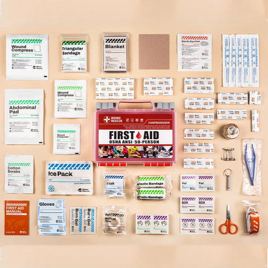Rhino Rescue Full-Feature First Aid Kit For Home Office Travel
