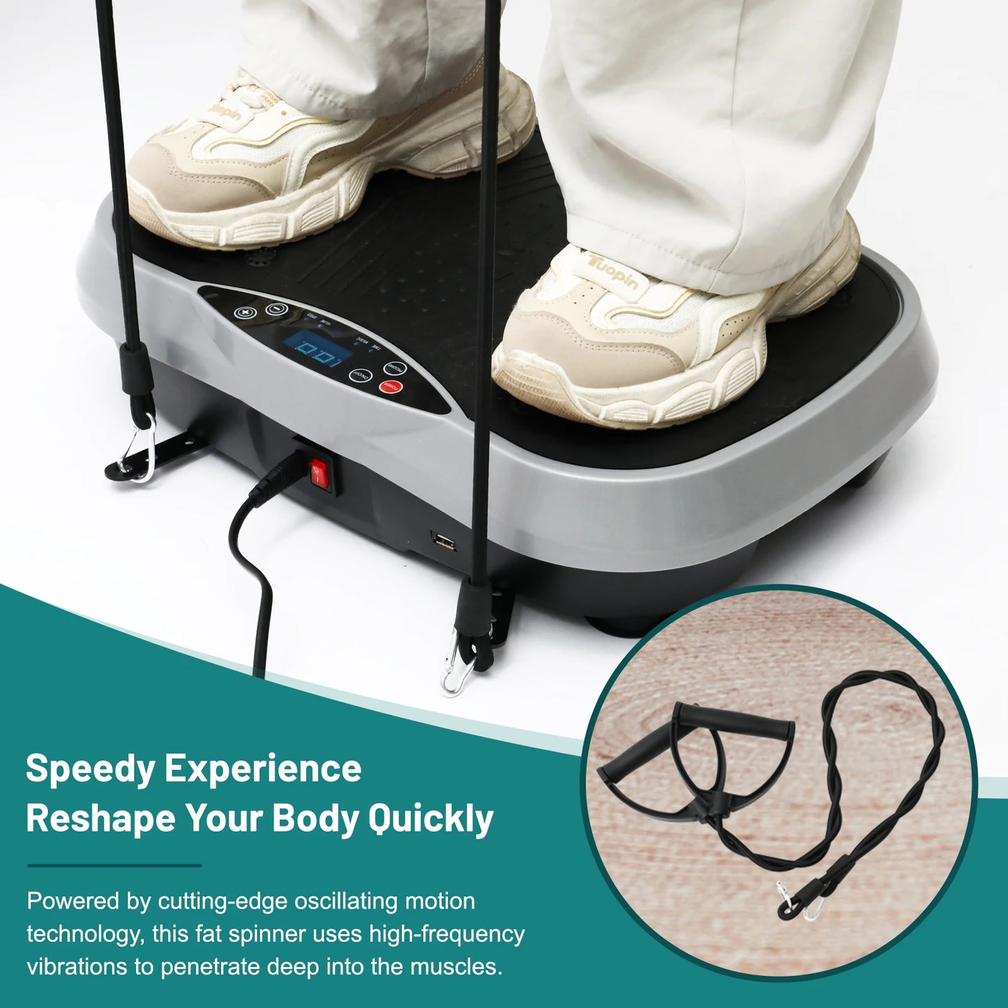 Vibration Plate Exercise Machine Fat-Burning Home Fitness Fat Slinger Shaping Whole Body Workout Portable Fitness Equipment