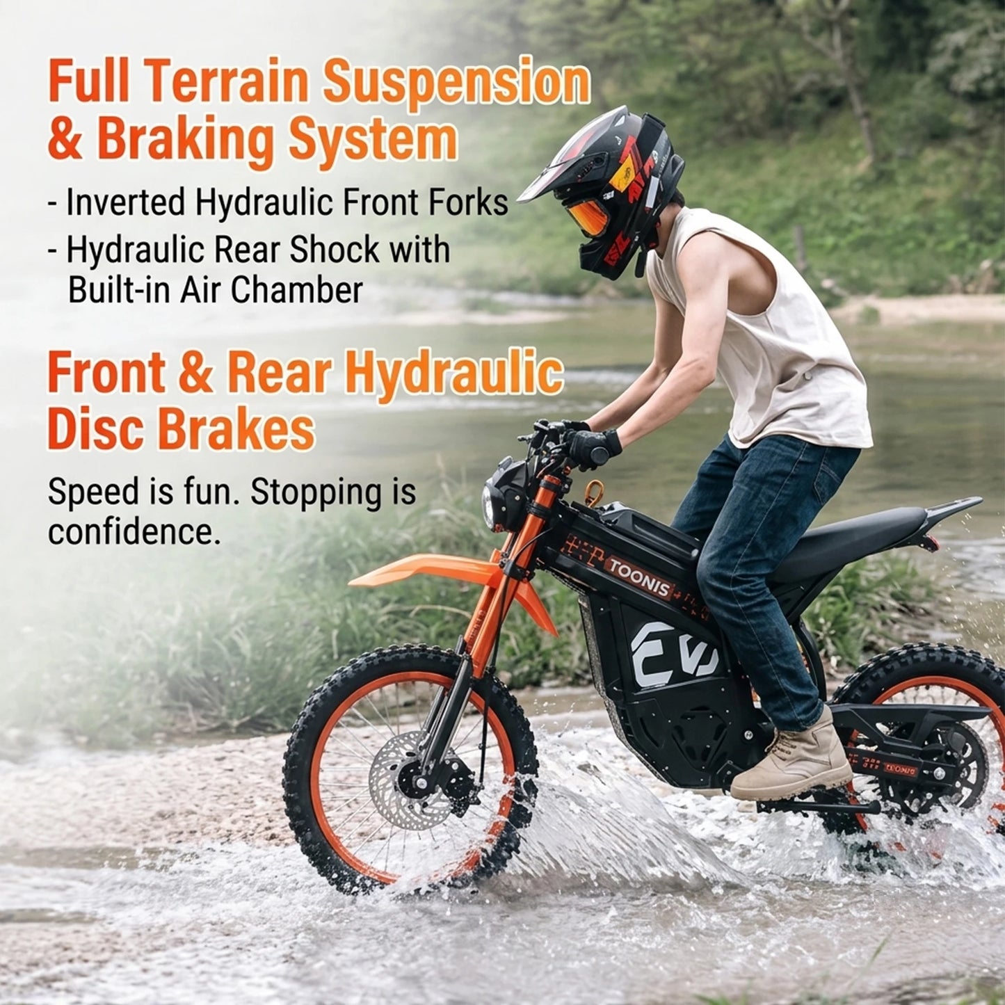 Electric Dirt Bike for Teens Adults, Mid-Drive Motor 3500W Peak, Dirt Bike，Electric Motorcycle 48V23Ah Battery, 50-Mile Range,