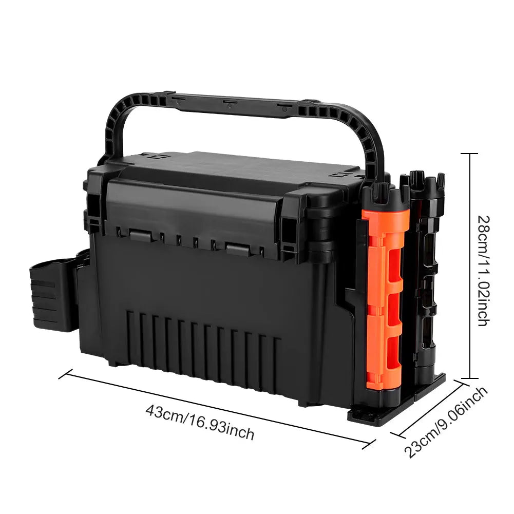 Alilee Two Tier Fishing Tackle Storage Box With Rod And Cup