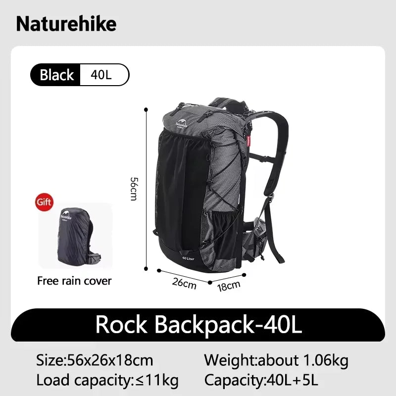 Naturehike Rock Outdoor Backpack With Rain Cover For Hiking