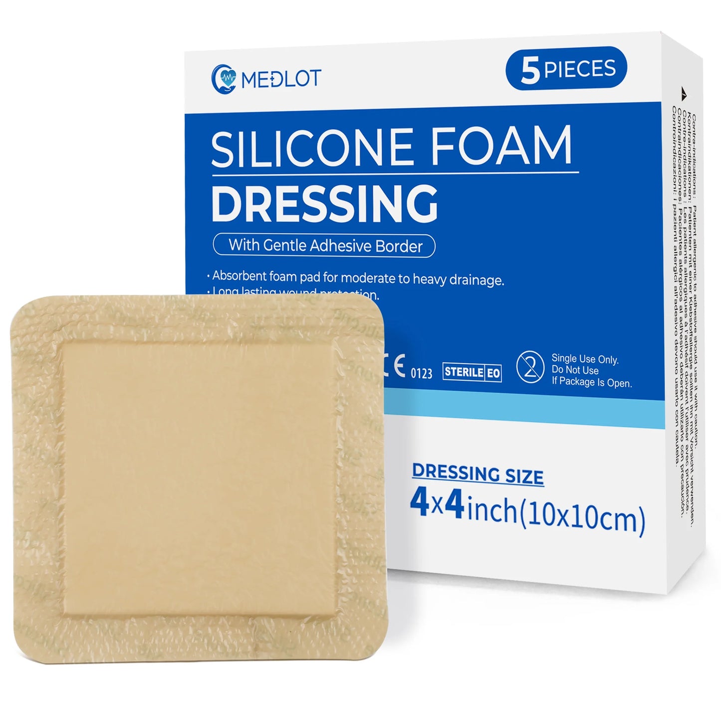 Silicone Foam Dressing Sterile Bordered Adhesive Wound Care Patch