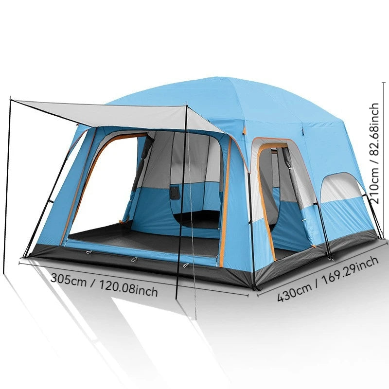 YC-01 Family Camping Tent With Removable Awning Windproof Waterproof