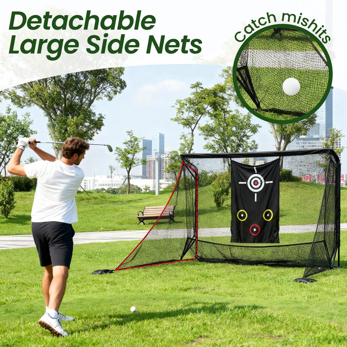 Golf Net, 10x7FT , Hitting Aid Nets for Backyard Driving Chipping Training Swing with Target Outdoor or Indoor– Gifts for Men/Dad/Him