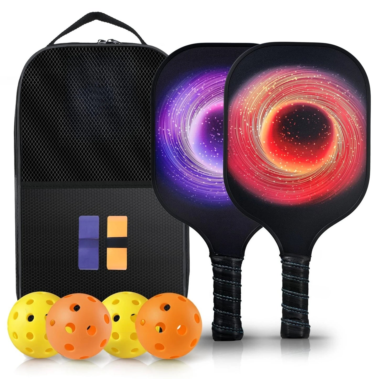 Lightweight Fiberglass Pickleball Paddle Set With Carry Bag