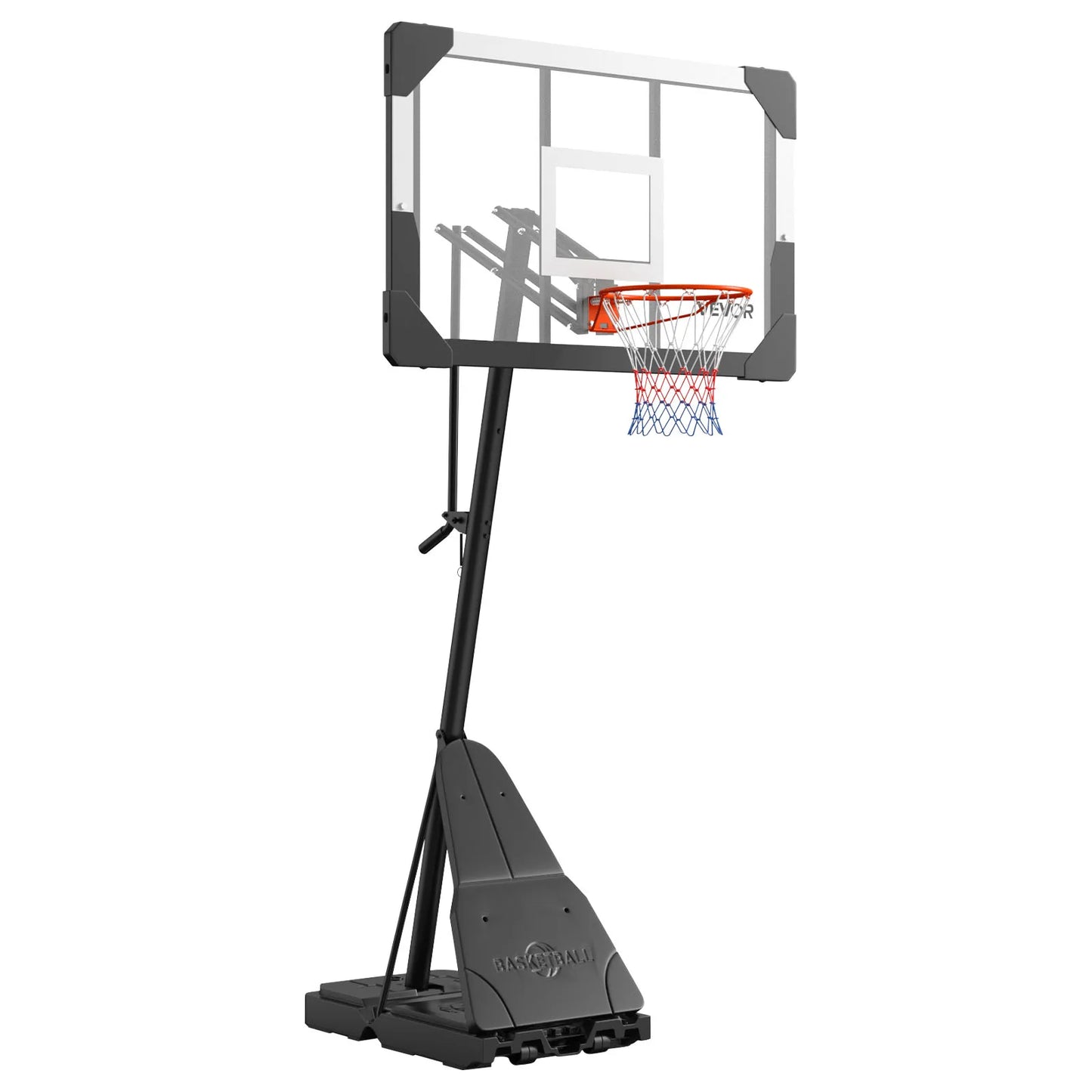 Portable Basketball Stand With Adjustable Height And Polycarbonate Backboard