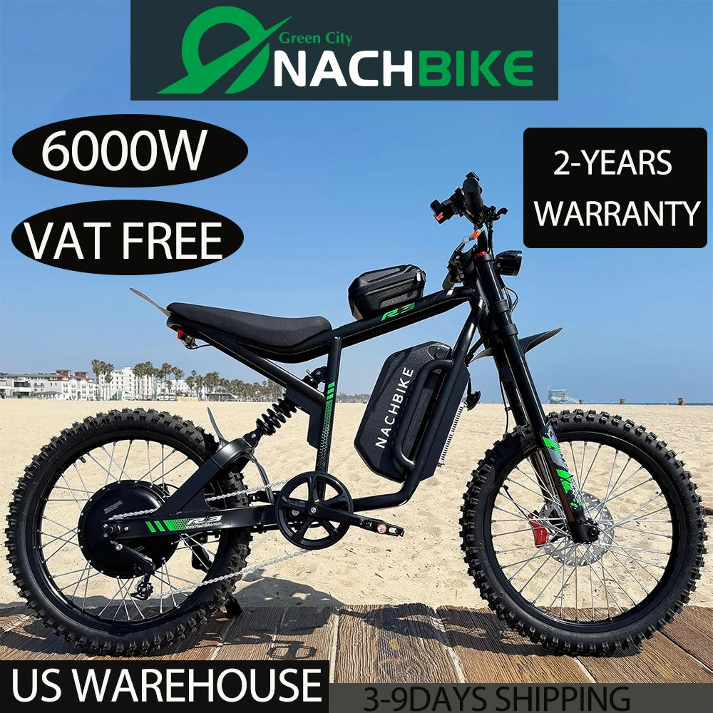 R3 Electric Dirt Bike 6000W 60V 25Ah 50 Mile Range