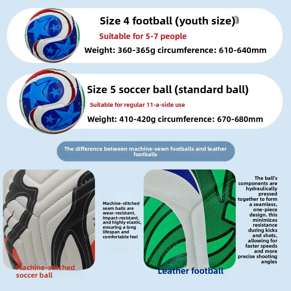 2026 High Quality Soccer Ball Official Size 5 PU Material Seamless Wear Resistant Match Training Football Futbol Voetbal Bola